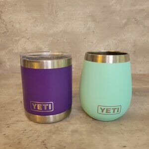 Yeti 10 oz Lowball Insulated Stainless Steel Rambler Cup + Lid Wine Tumbler